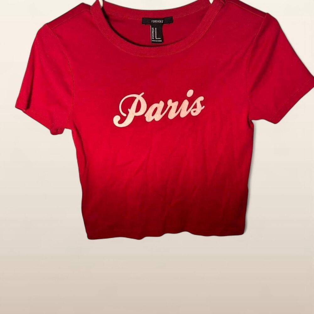 Women's red paris babytee